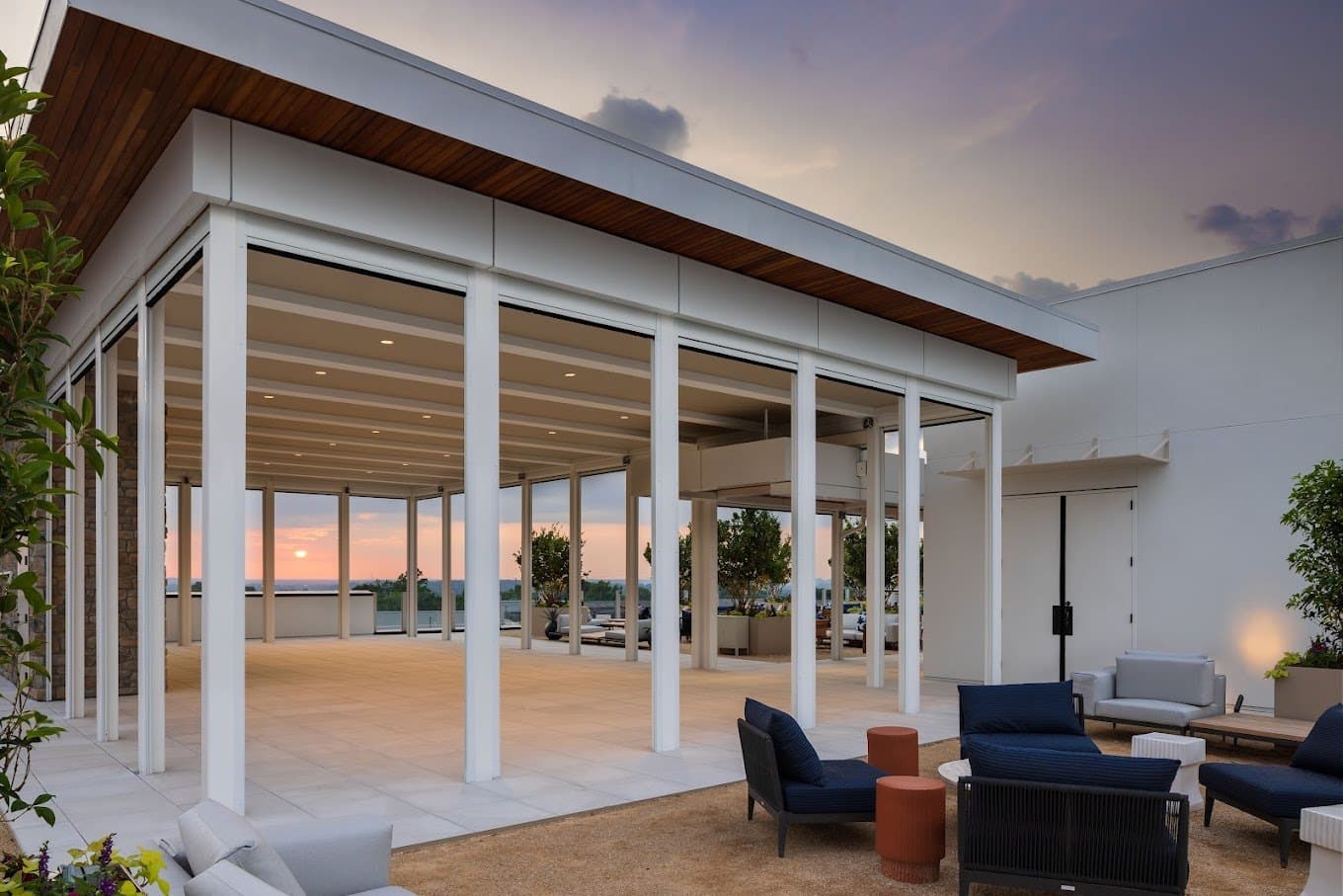 The rooftop pavilion at sunset at Retreat by TGS