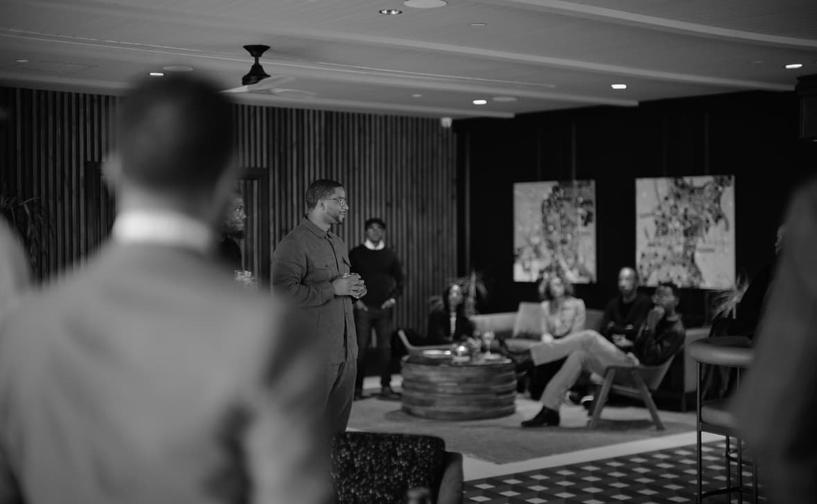 Guests gathered in the lounge at The Gathering Spot in Washington, DC